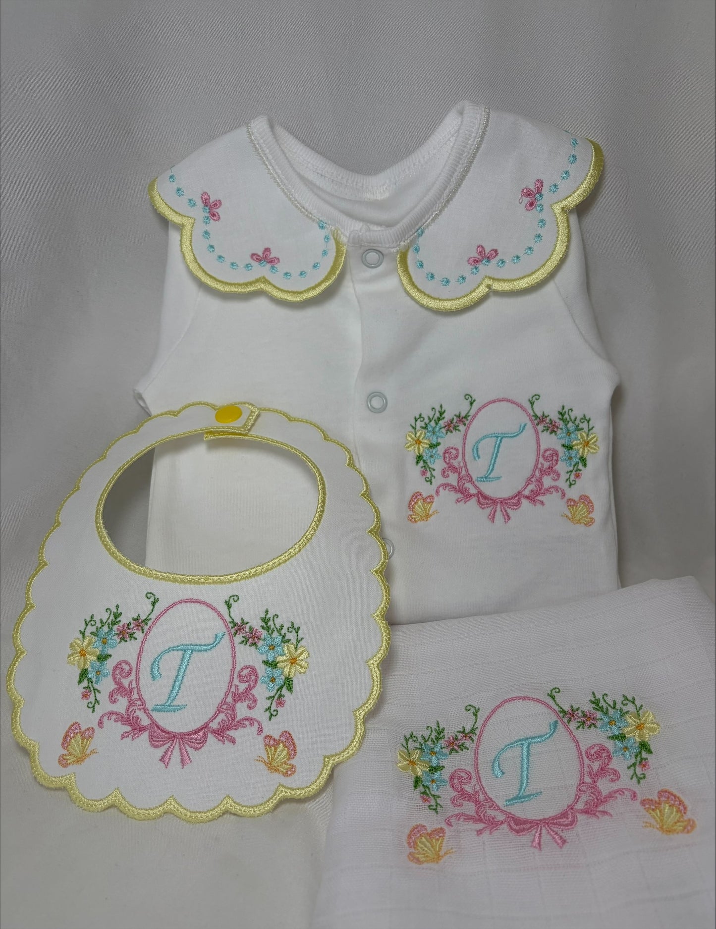 Lemon Floral Butterfly set