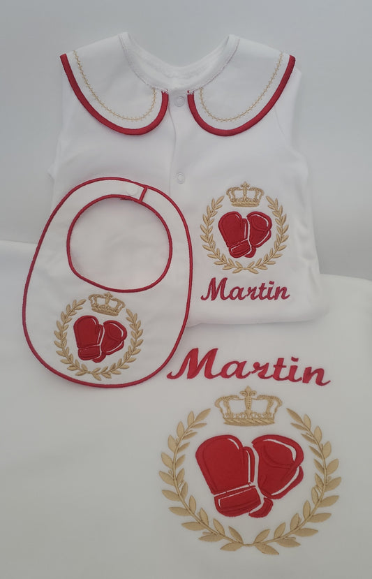 Red and Gold Boxing Glove set