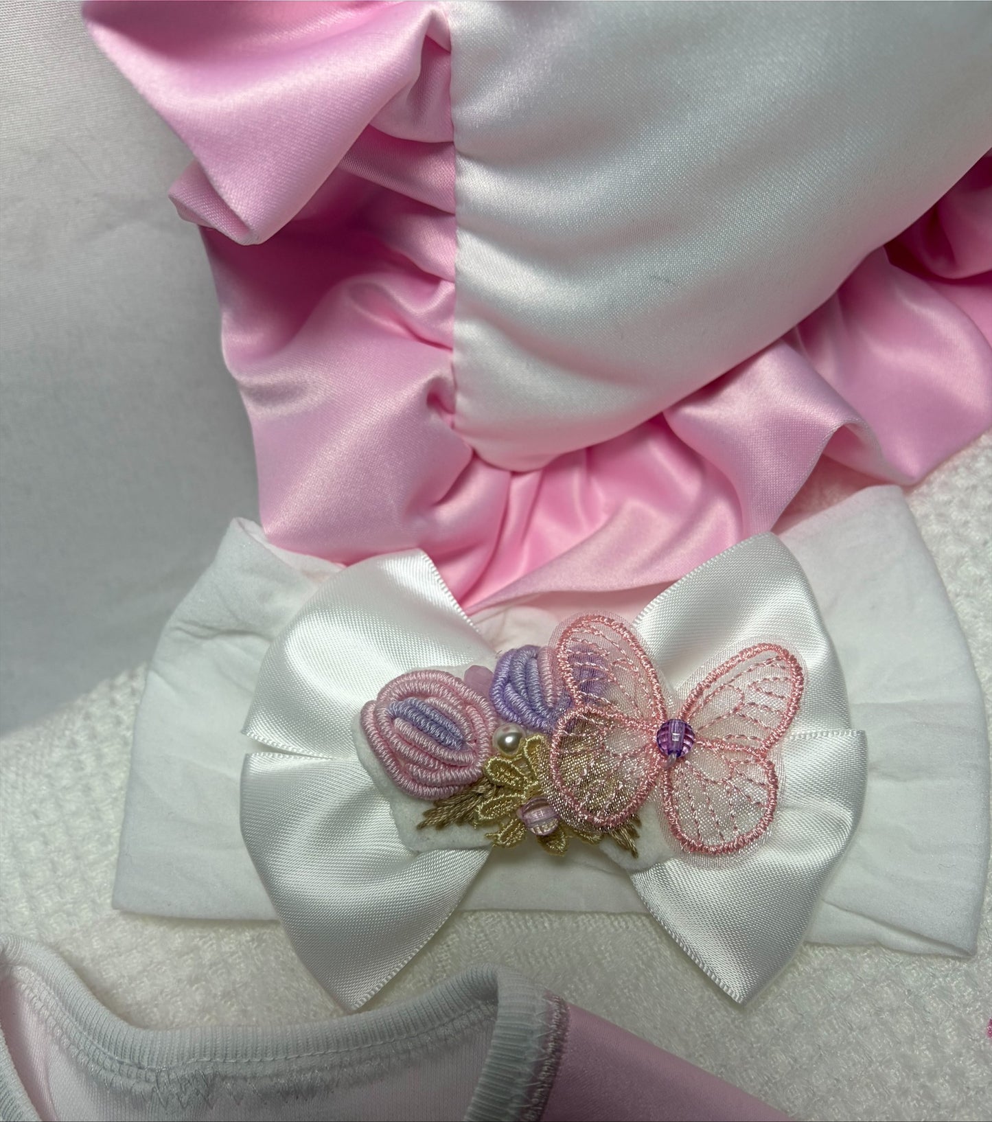 Pink Butterfly Cot set