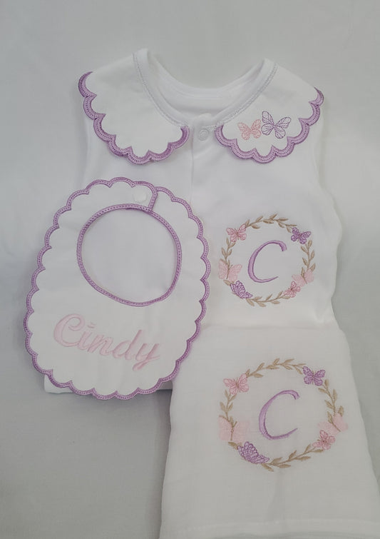 Lilac Butterfly Wreath set
