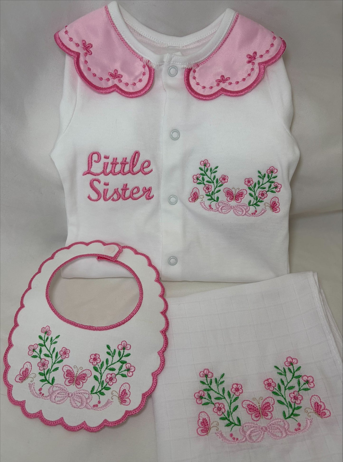 Fuchsia Floral babygrow set
