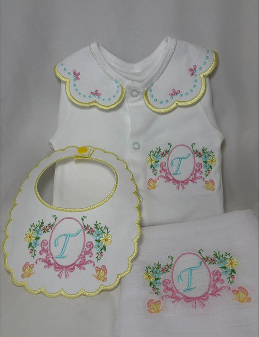 Lemon Floral Butterfly set