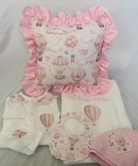 Pink Hot air balloon Cushion set