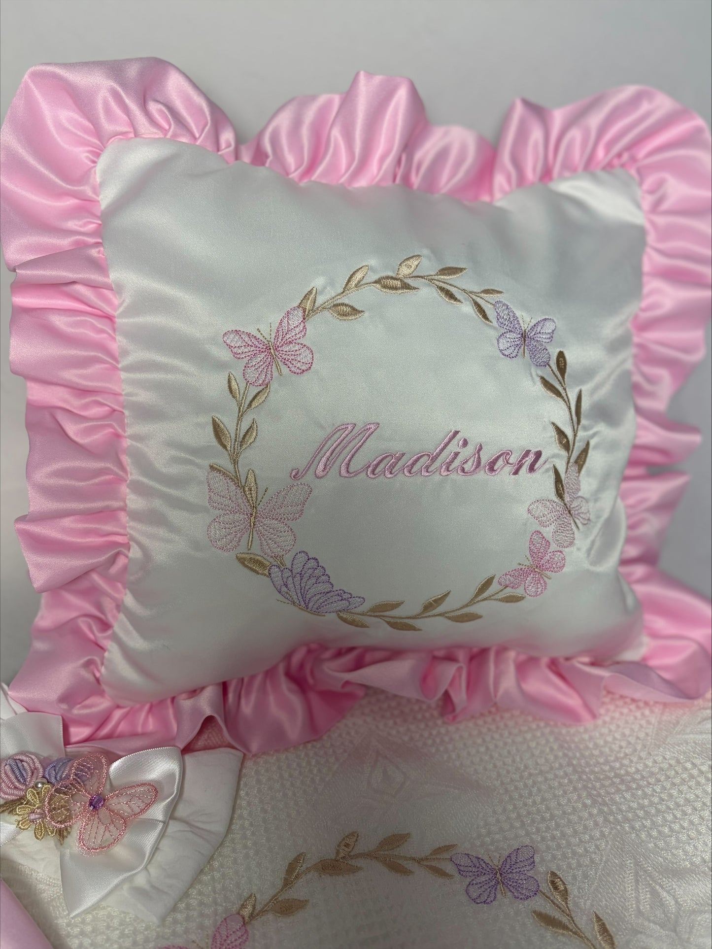 Pink Butterfly Cot set