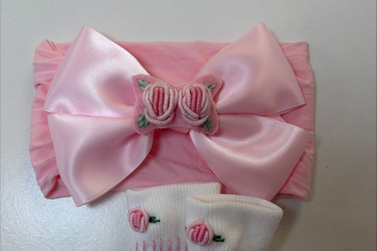 Double Rose Embroidered headband