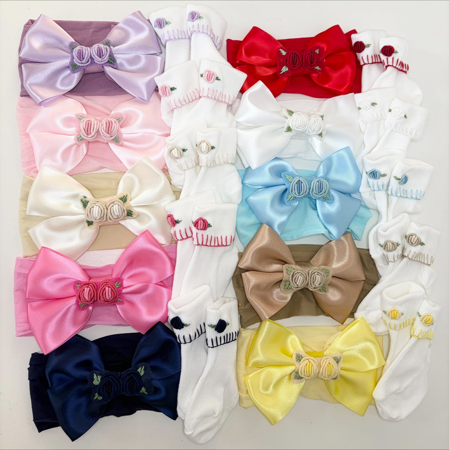 Double Rose Embroidered headband