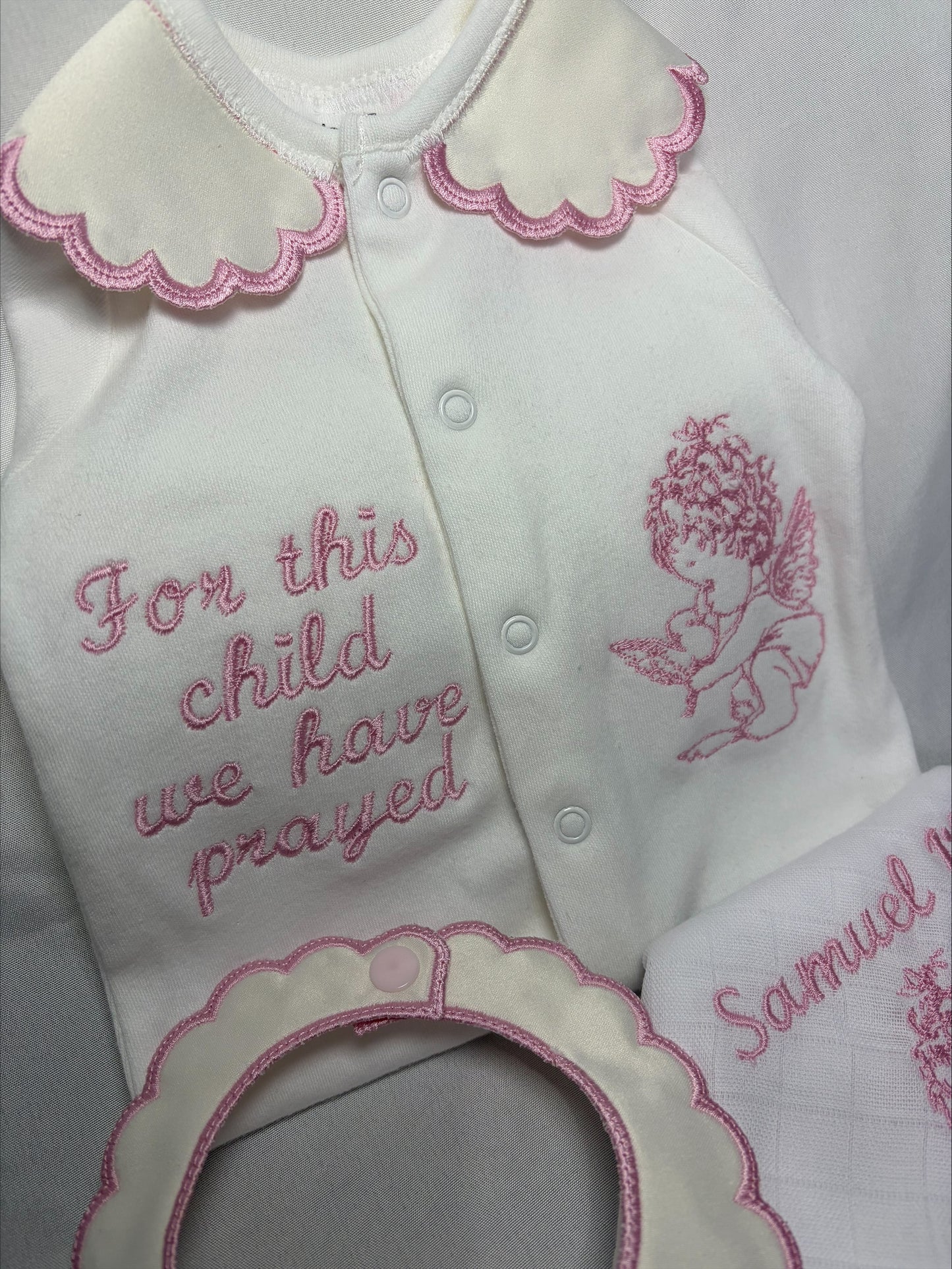 Pink and cream Cherub set