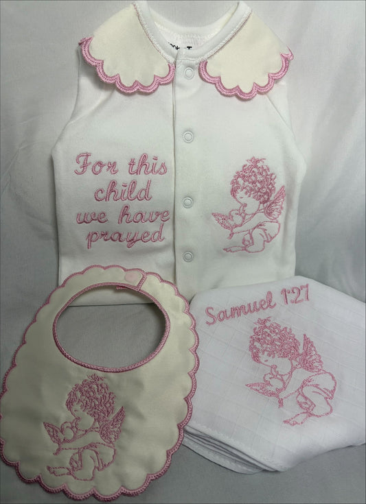Pink and cream Cherub set