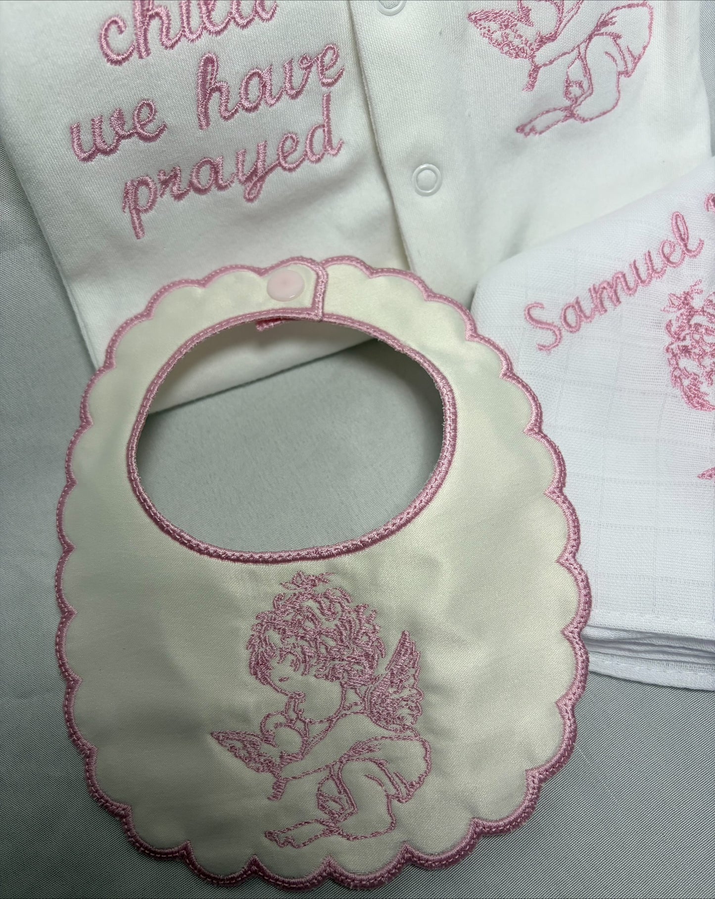 Pink and cream Cherub set