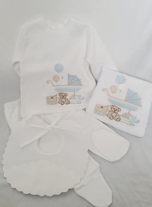 Newborn Boys Pram Two piece set